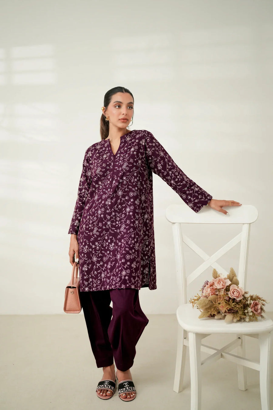 PLUM LUXURY EMBROIDERED FALL SET (NPA2-24319)