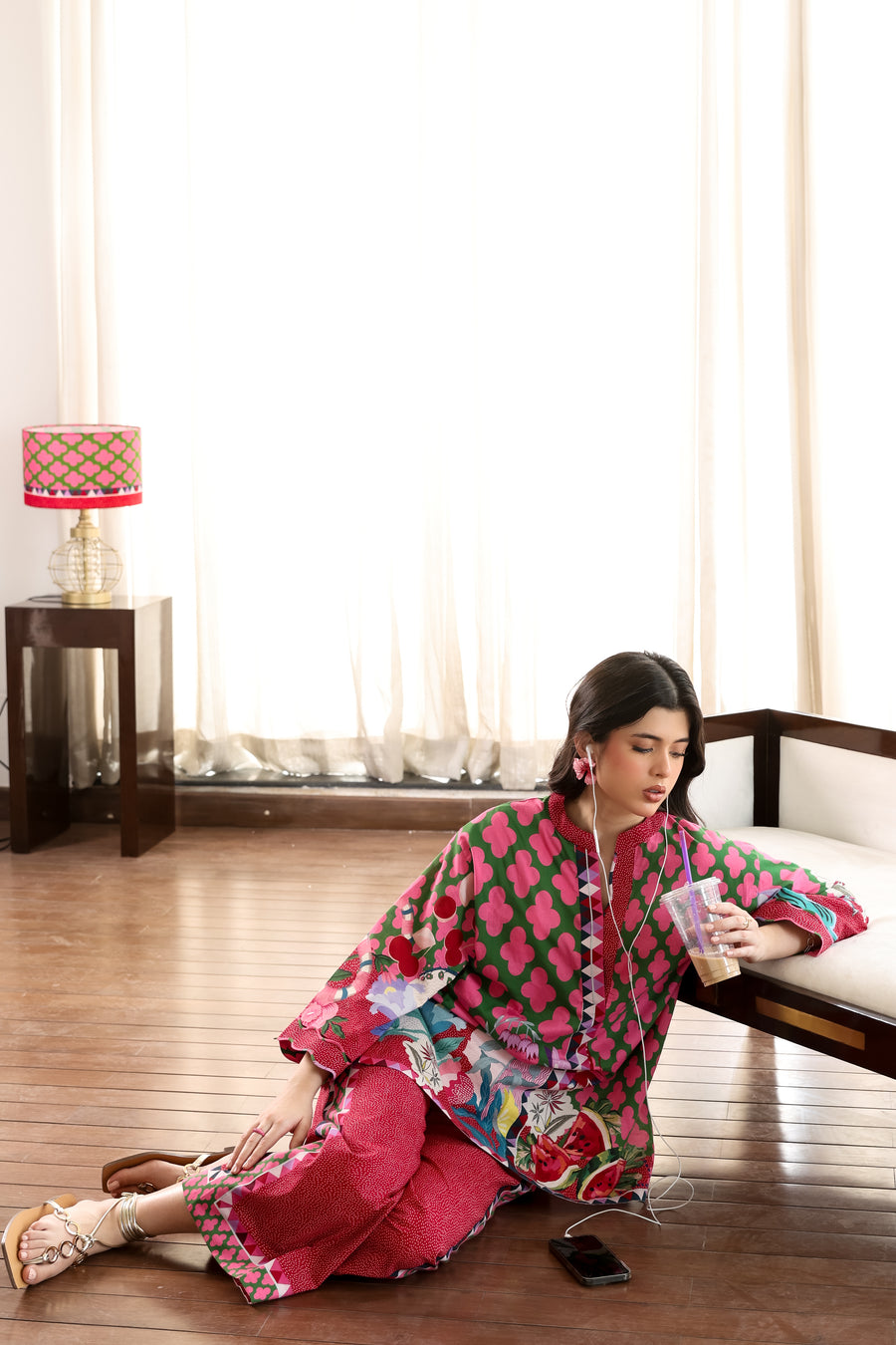 Pink Fusion Luxury Printed 2Pcs Set (Npa2-25310)