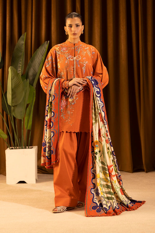 Unstitched Slub Muzlin 3 Piece Suit