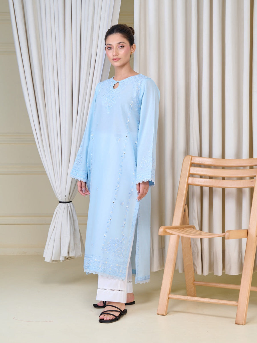 2 Piece - Embroidered Cambric Suit