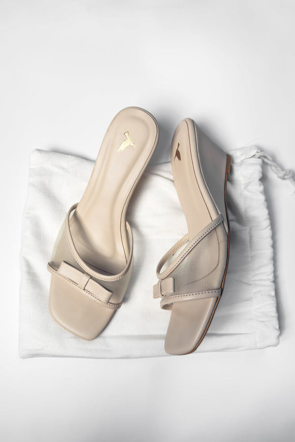SAND TIED MESH WEDGE HEELED SANDAL (ZBN 25002)