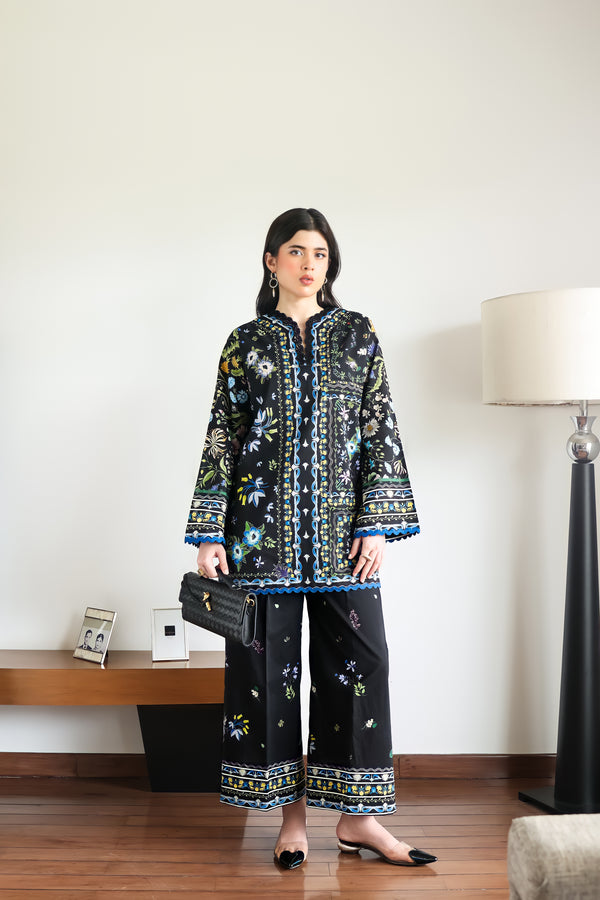 Black Luxury Printed 2Pcs Set (Npa2-25309)