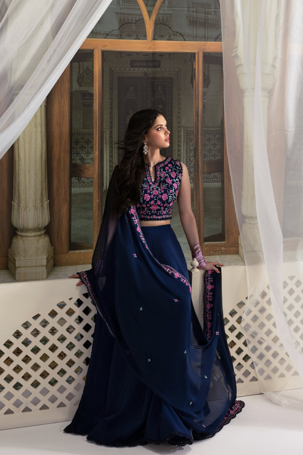Navy Blue Lehenga Choli Wedding Edit 2025 (Npa3-25434)