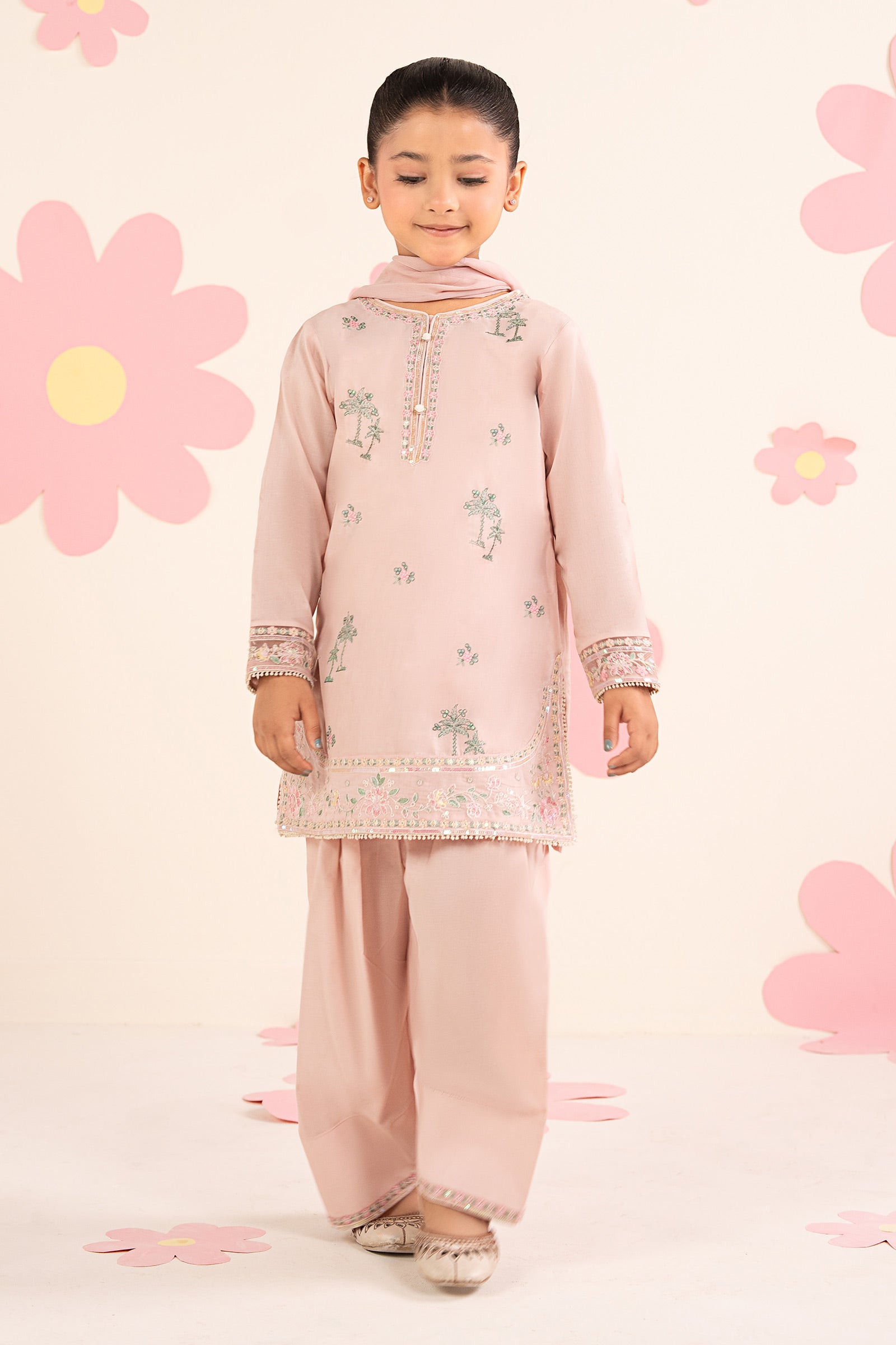 3 Piece Embroidered Lawn Suit - [MKD-EA26-08-Pink] – Nour