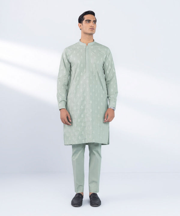 Schiffli Embroidered Cotton Suit - Regular Fit (MSTE2P25V524_RGL)