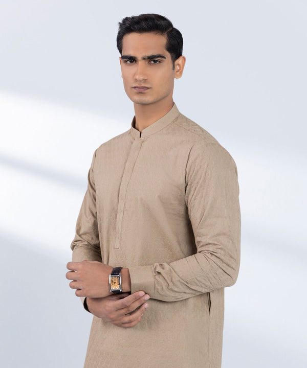 Schiffli Embroidered Cotton Suit - Slim Fit (MSTE2P25V527-SLM)