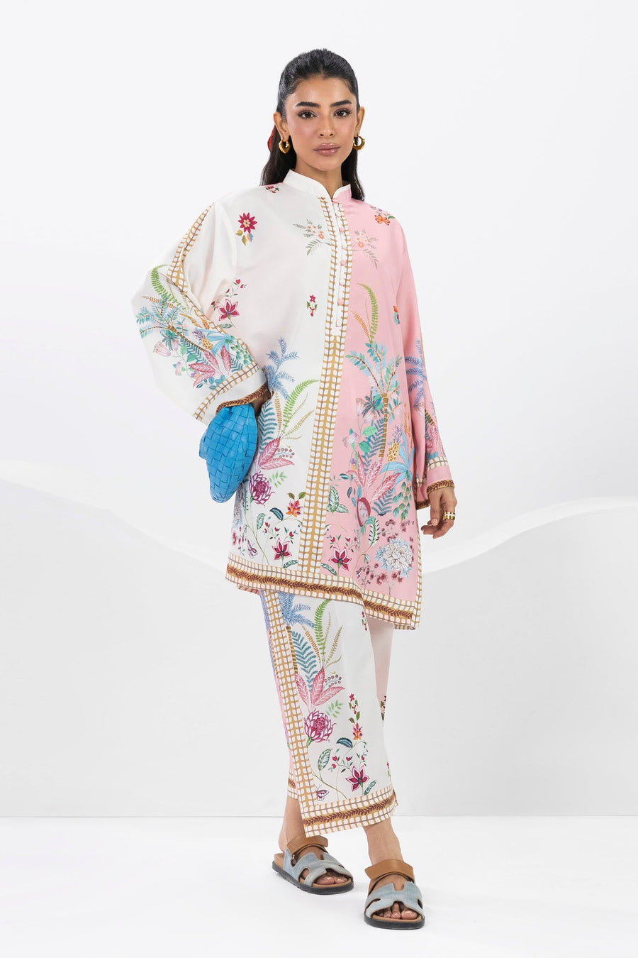 Stitched Printed Cambric Shirt + Culotte (SS25BSP002P2T)