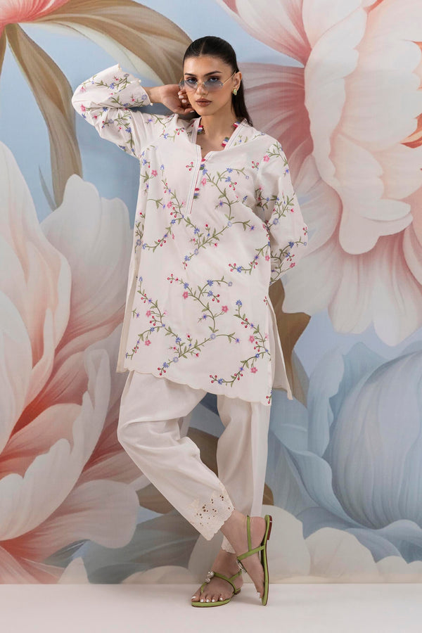 Stitched Embroidered Dobby Shirt Ss25Ese874