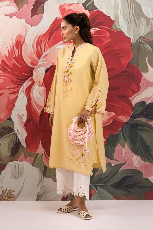 Stitched Embroidered Chambrey Shirt Ss25Sge404