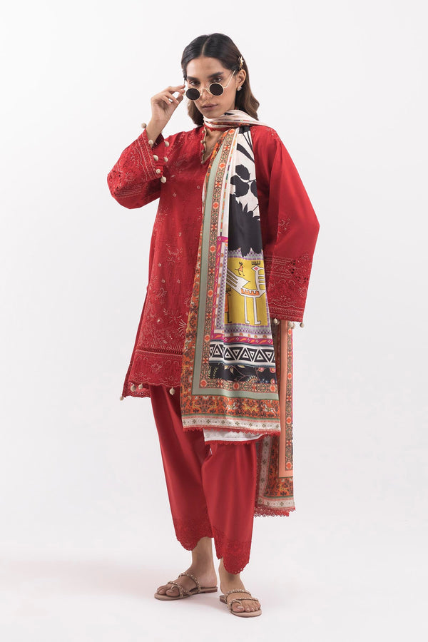 Stitched Embroidered Lawn Suit Ss25Sge417P3