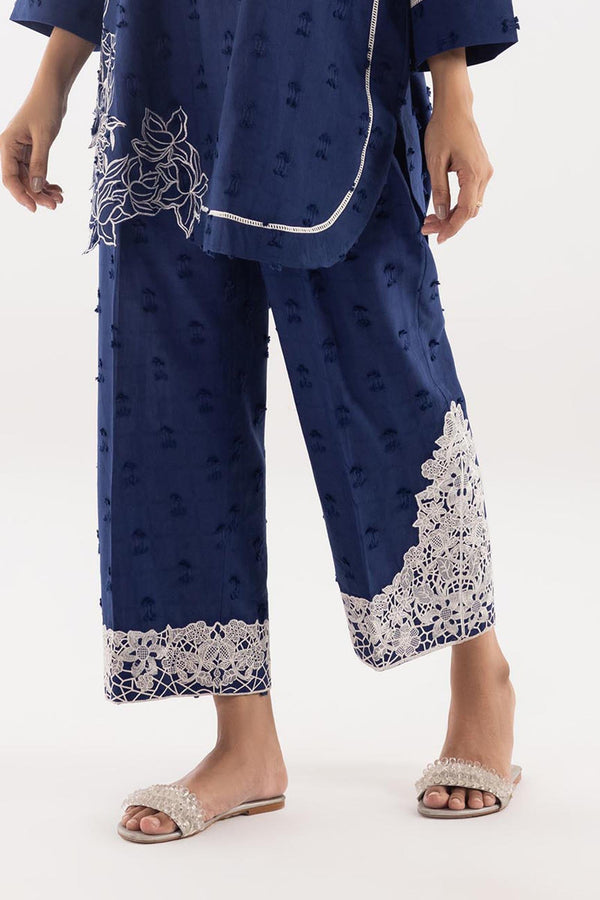 Stitched Embroidered Jacquard Culotte Ss25Tese872