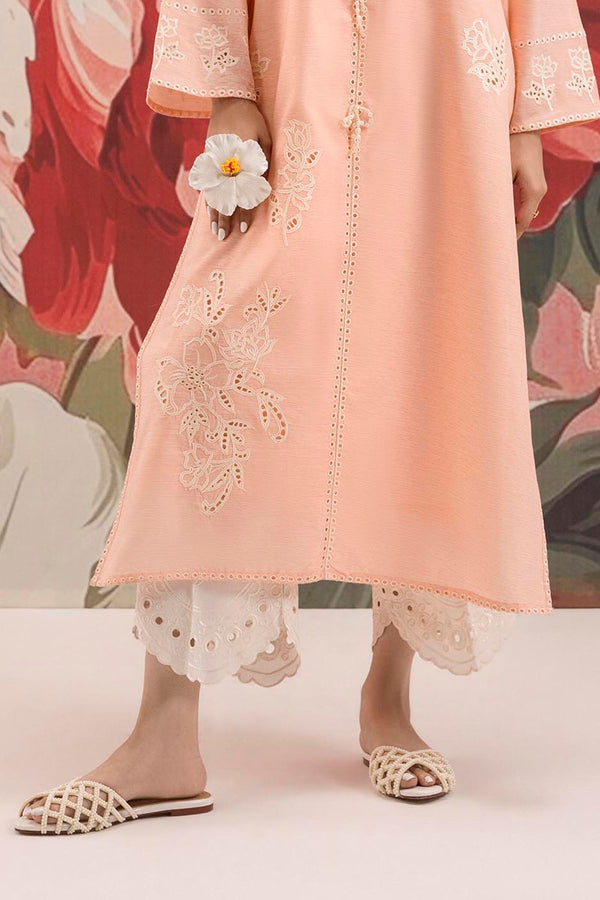 Stitched Embroidered Raw Silk Culotte Ss25Tsge407