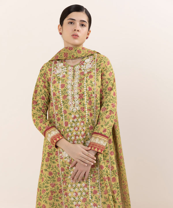 2 Piece - Embroidered Cotton Suit U2DEDY25V613