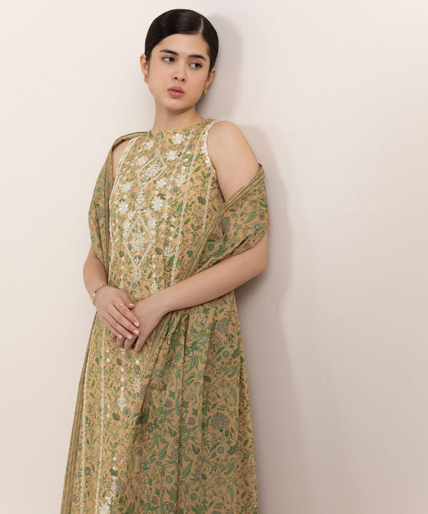 2 Piece - Embroidered Cotton Suit U2DEDY25V614