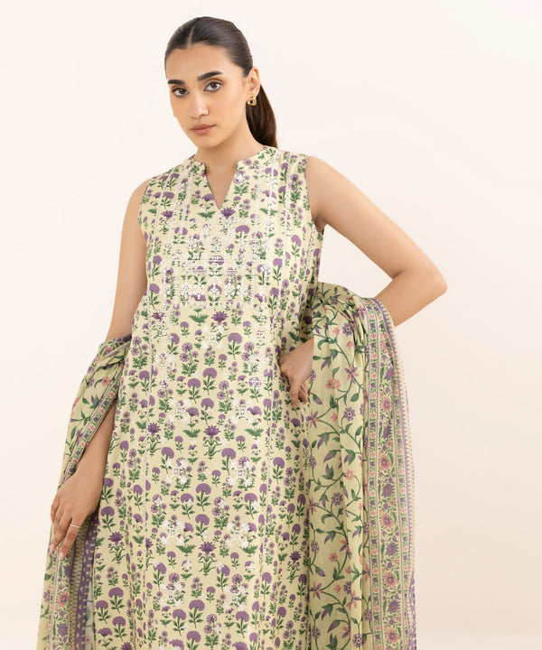 2 Piece - Embroidered Cotton Suit U2DEDY25V615