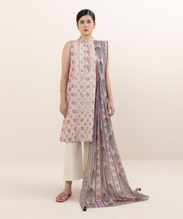 2 Piece - Embroidered Cotton Suit U2DEDY25V616