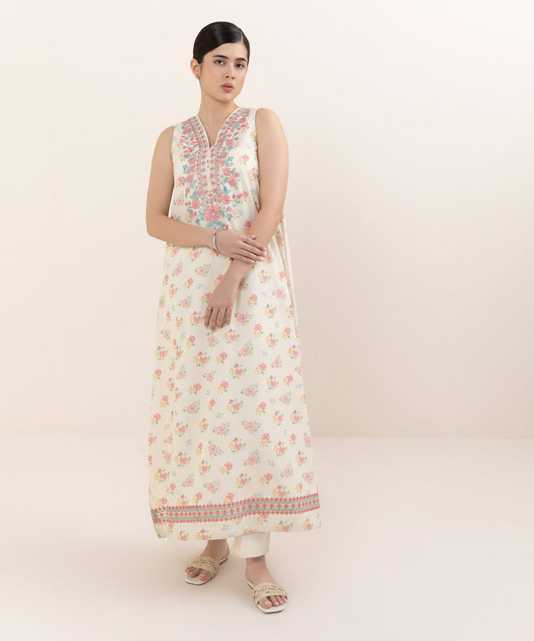 2 Piece - Embroidered Cotton Suit U2TEDY25V611