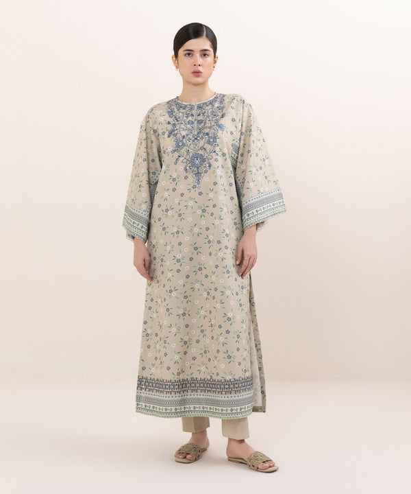 2 Piece - Embroidered Cotton Suit U2TEDY25V615