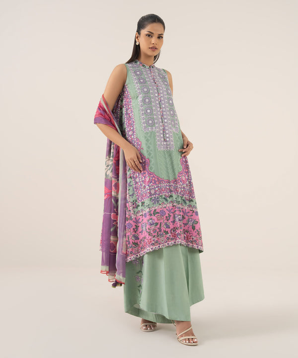 3 Piece - Embroidered Zari Lawn Suit U3PEDY25V529
