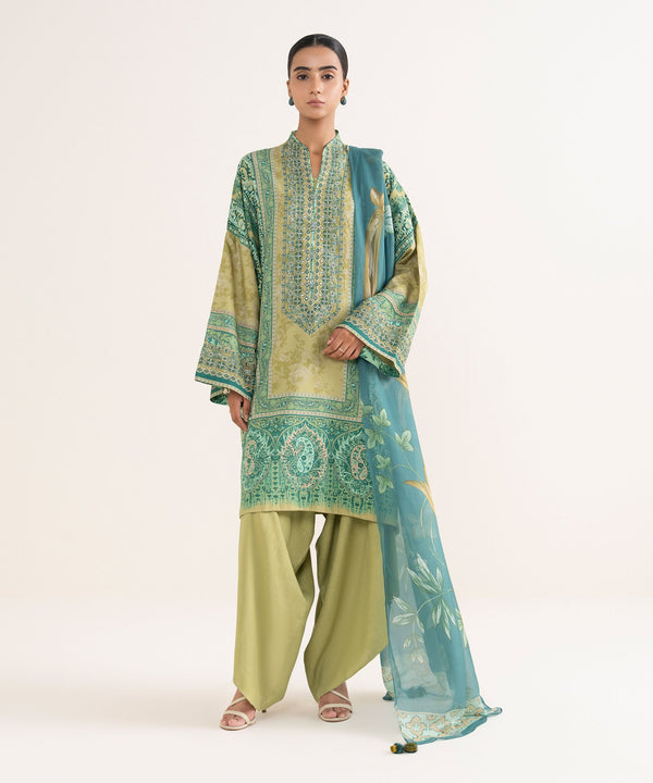 3 Piece - Embroidered Zari Lawn Suit U3PEDY25V530