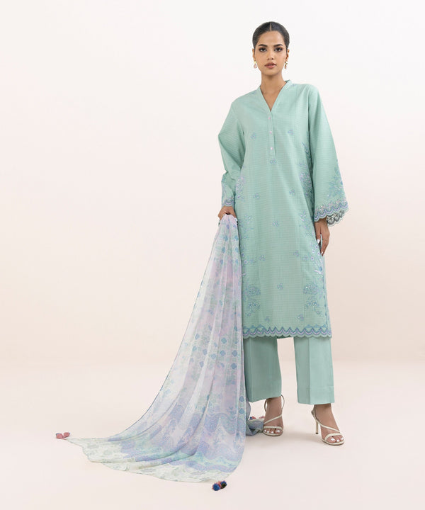 3 Piece - Embroidered Jacquard Suit U3PEJQ25V618