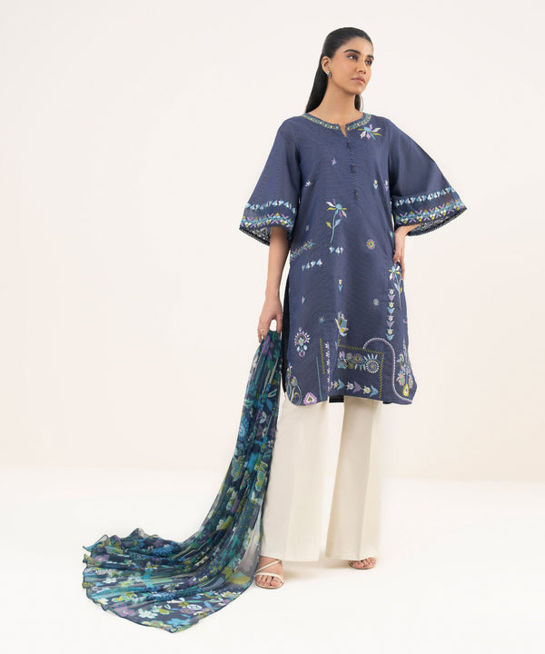 2 Piece - Embroidered Zari Lawn Suit U3PESG25V528