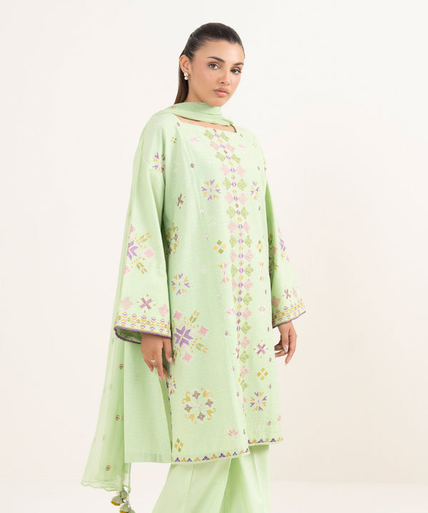 3 Piece - Embroidered Dobby Suit U3PEST25V510