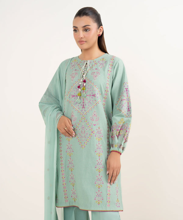 3 Piece - Embroidered Dobby Suit U3PEST25V511