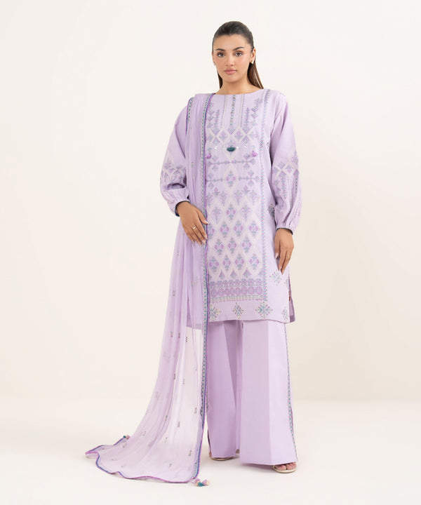 3 Piece - Embroidered Dobby Suit U3PEST25V512