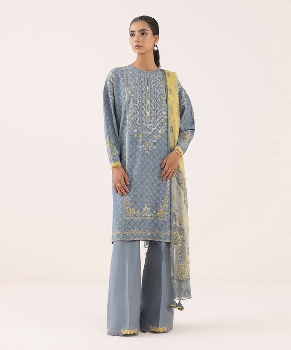 3 Piece - Embroidered Dobby Suit U3PEST25V615
