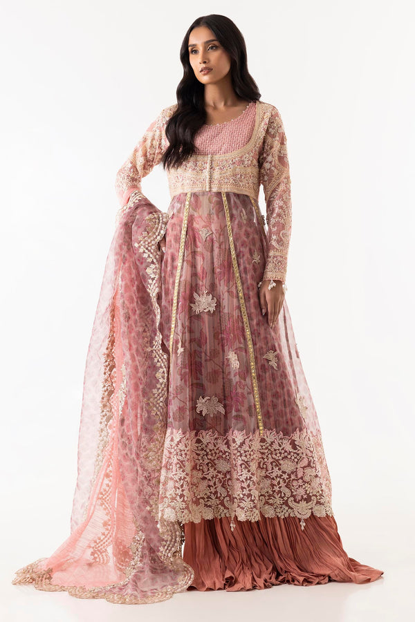 Stitched Pink Embroidered Shirt + Dupatta (FW24EXE708P2D)