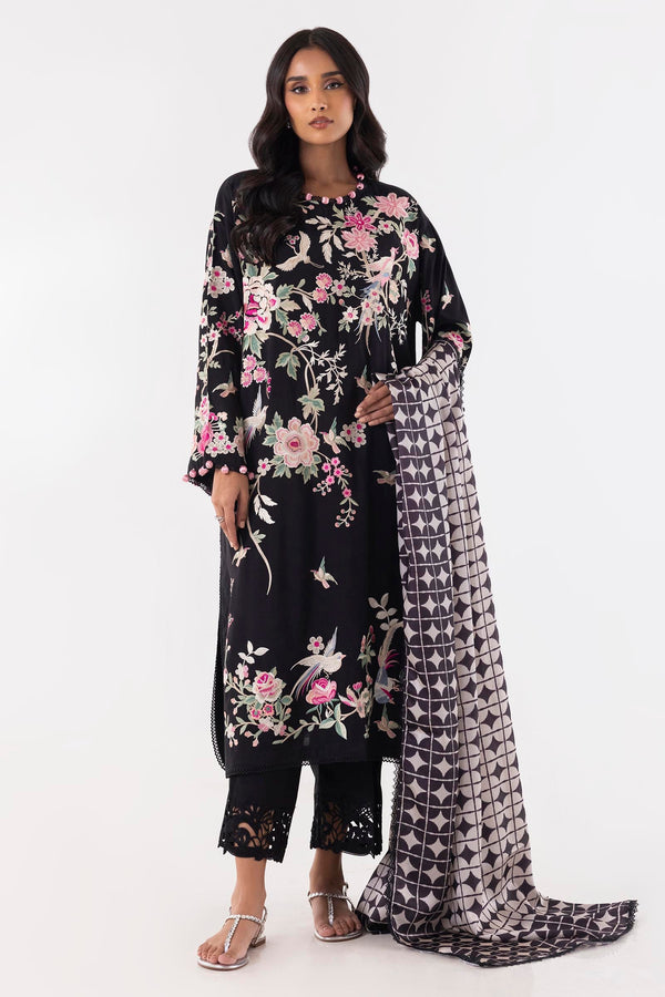 Stitched Black Embroidered Shirt (FW24SGE534)