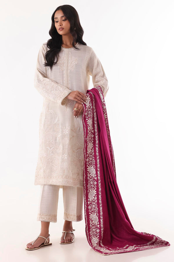 Stitched Cream Embroidered Shirt (FW24SGE535)