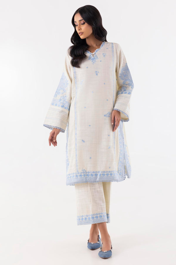 Stitched Cream Embroidered Shirt (FW24SGE552)