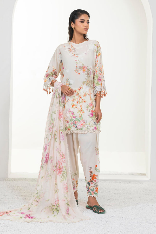 Unstitched Lawn 3 Piece Suit (M252-008B-CI)