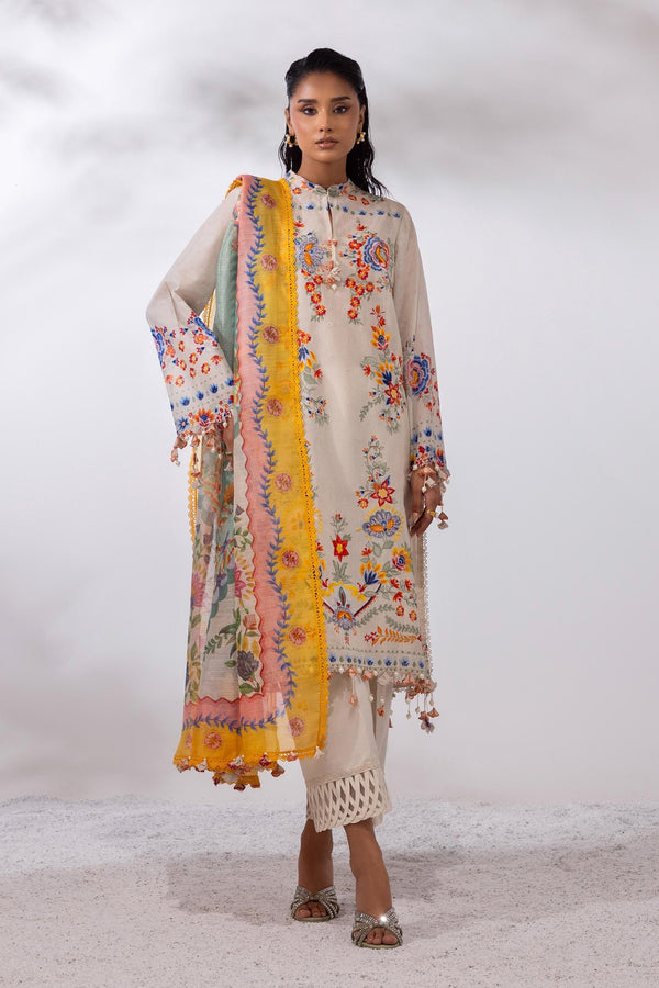 Unstitched Lawn 3 Piece Suit (M252-018A-CV)