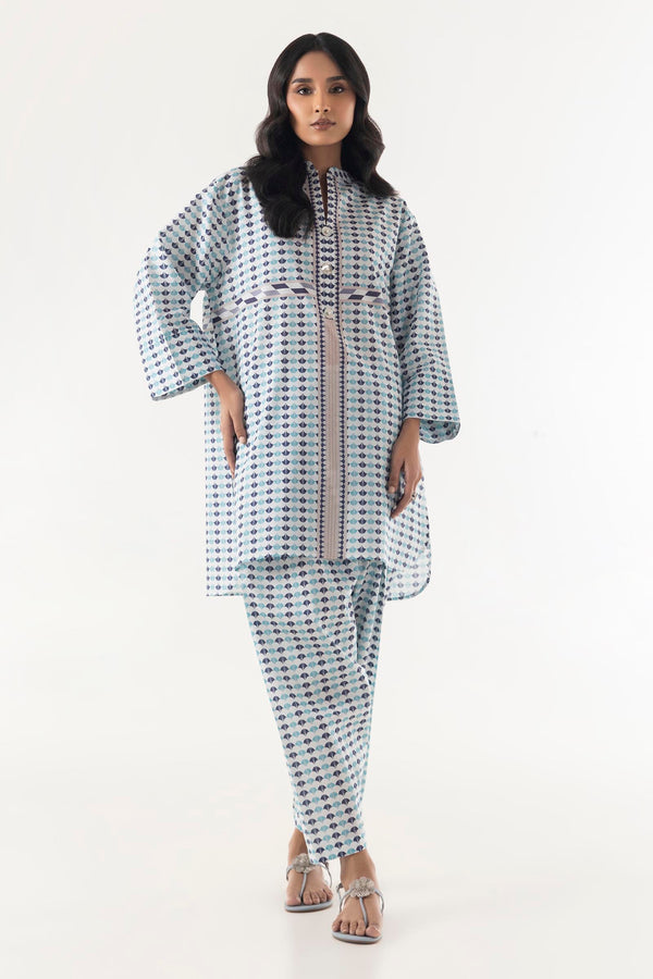 Stitched Printed Lawn Shirt + Bottom (SS25BSP342P2T)