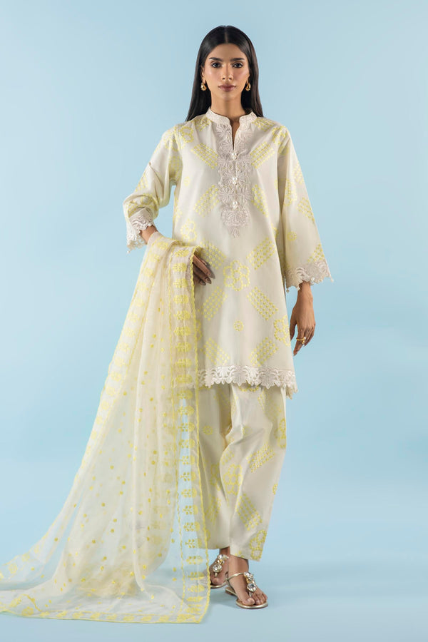 Stitched Lawn Embroidered Shirt + Shalwar (SS25SGE334P2T)