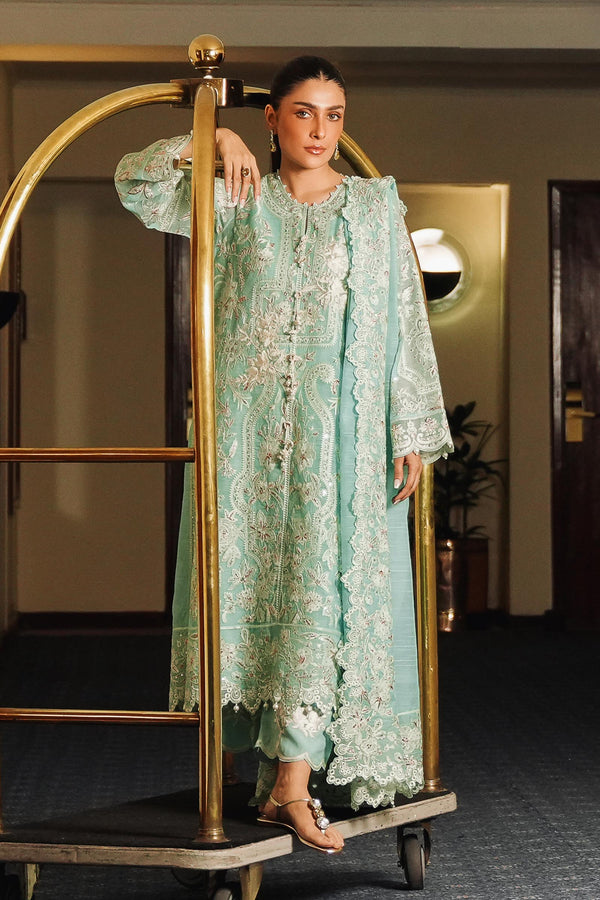 Stitched Embroidered Cotton Shirt + Culotte + Dupatta (SS25SGE338P3)