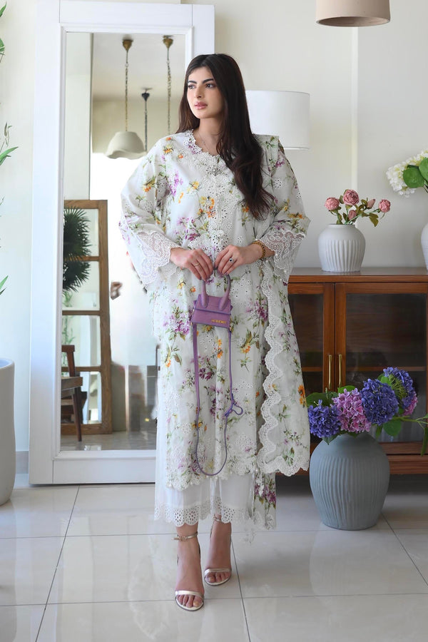 Stitched Lawn Embroidered Shirt + Dupatta (SS25SGE373P2D)