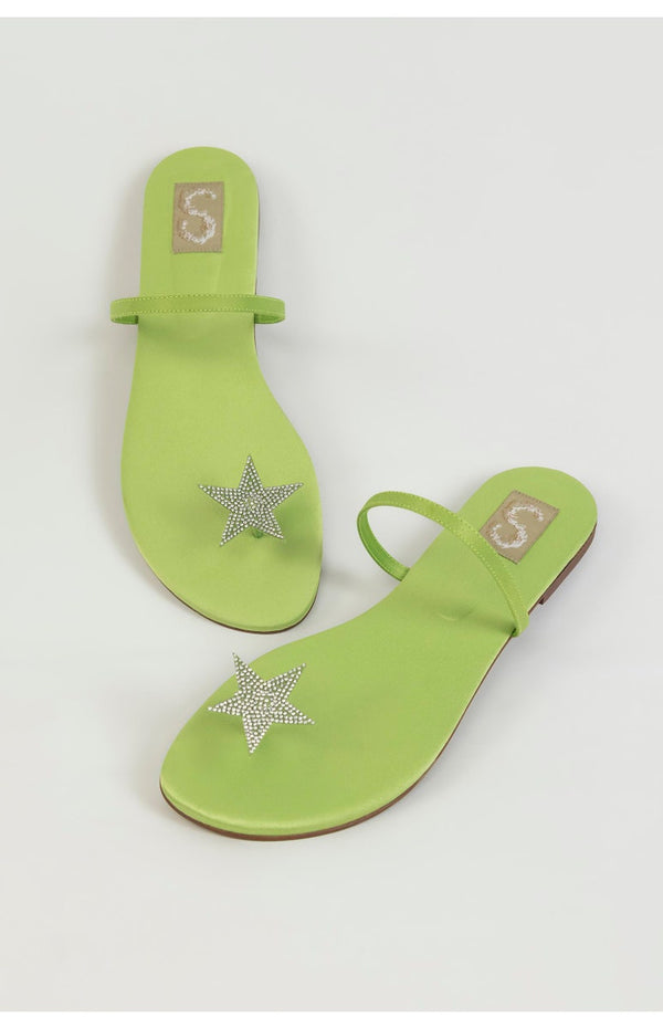 Lime Star Toe Ring Flats (SS25SH-FS-005)