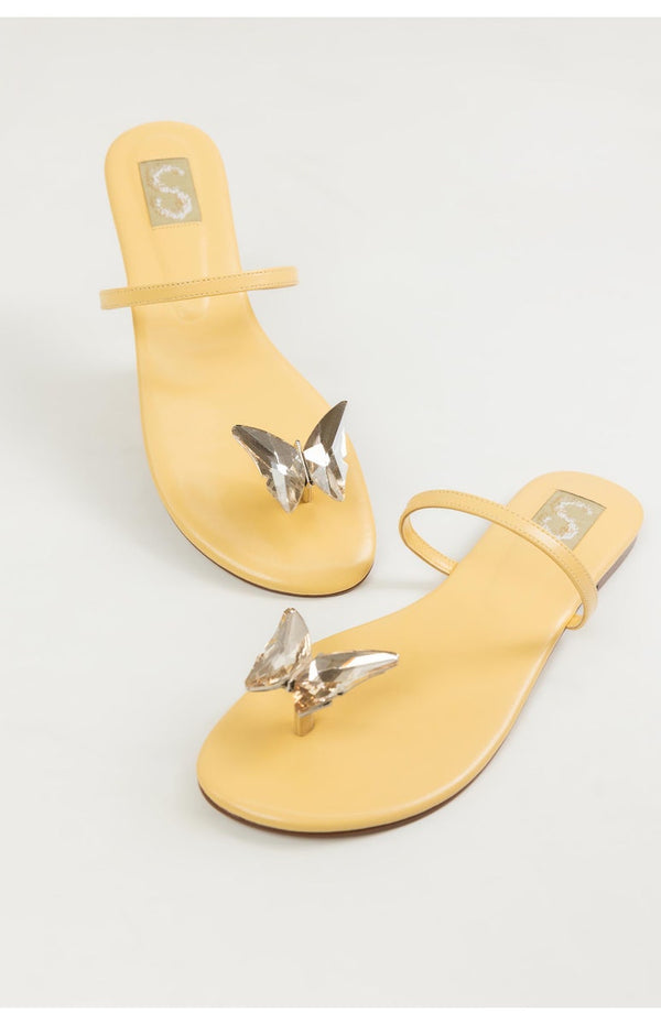 Yellow Butterfly Toering Flats (SS25SH-FS-050)