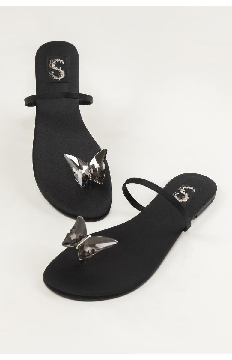 Black Butterfly Toering Flats (SS25SH-FS-051)