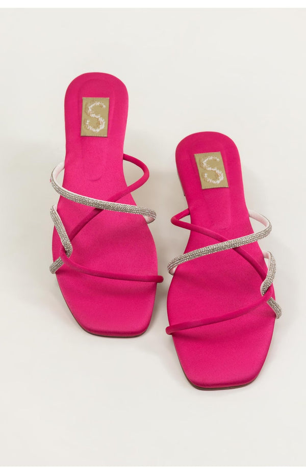 Pink Diamante Flats (SS25SH-FS-052)