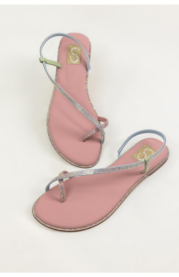 Pink Diamante Flats (SS25SH-FSD-029)