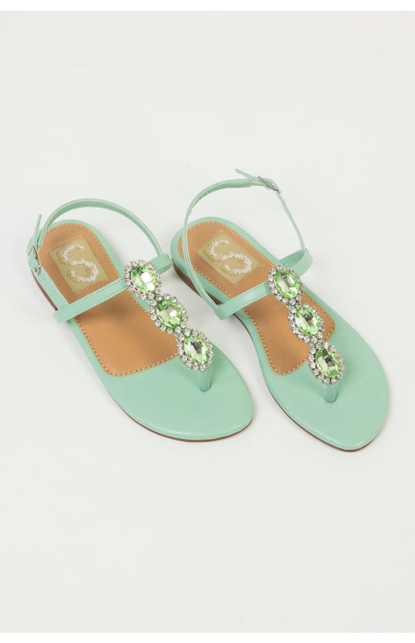 Green Slingback Flats (SS25SH-FSD-034)