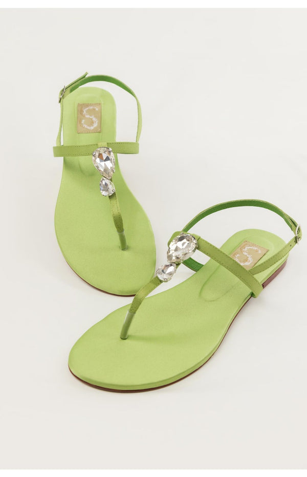Green Slingback Flats (SS25SH-FSD-039)